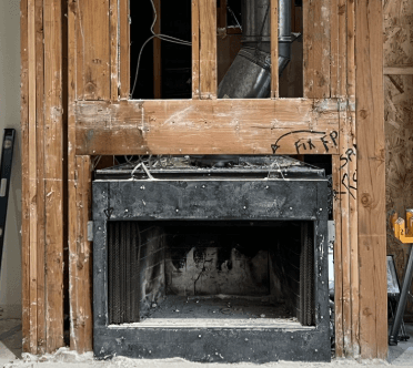 Direct Vent Gas + Contemporary Mantel — Before