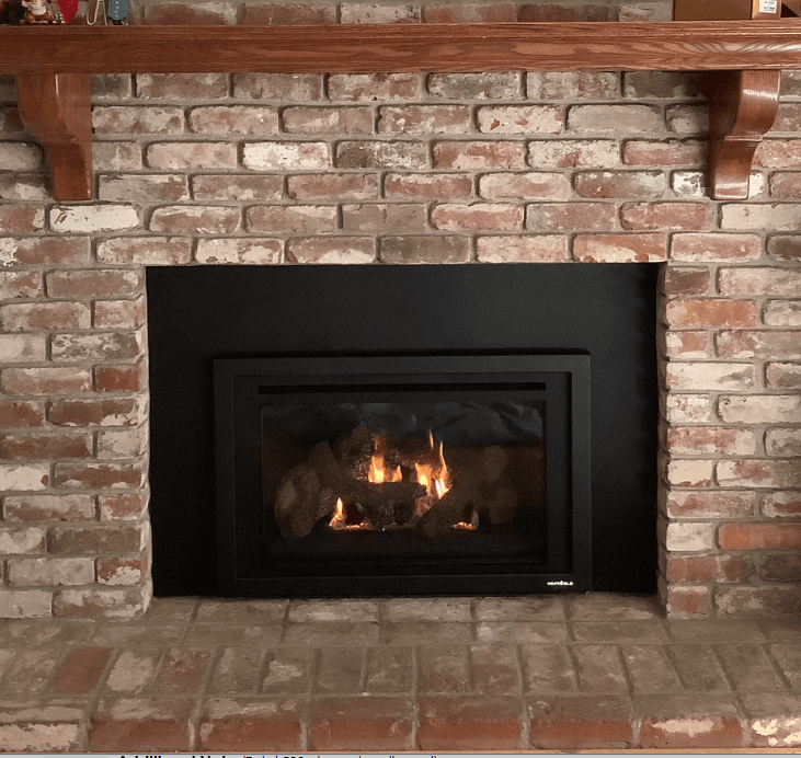 Traditional Mantel — Travertine Finish — After