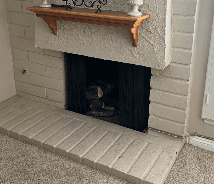 Electric + Traditional Mantel — Before