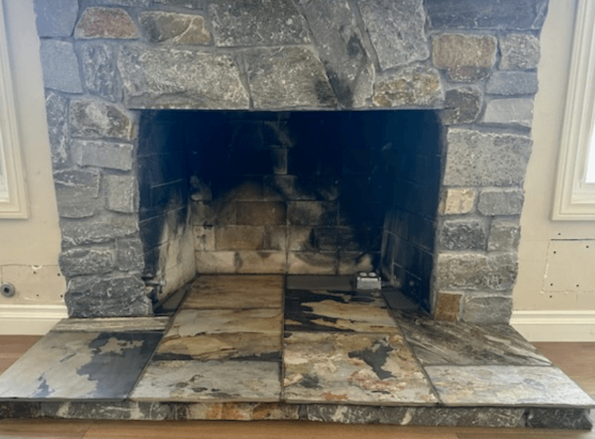 Mantel Cap Installation — Before