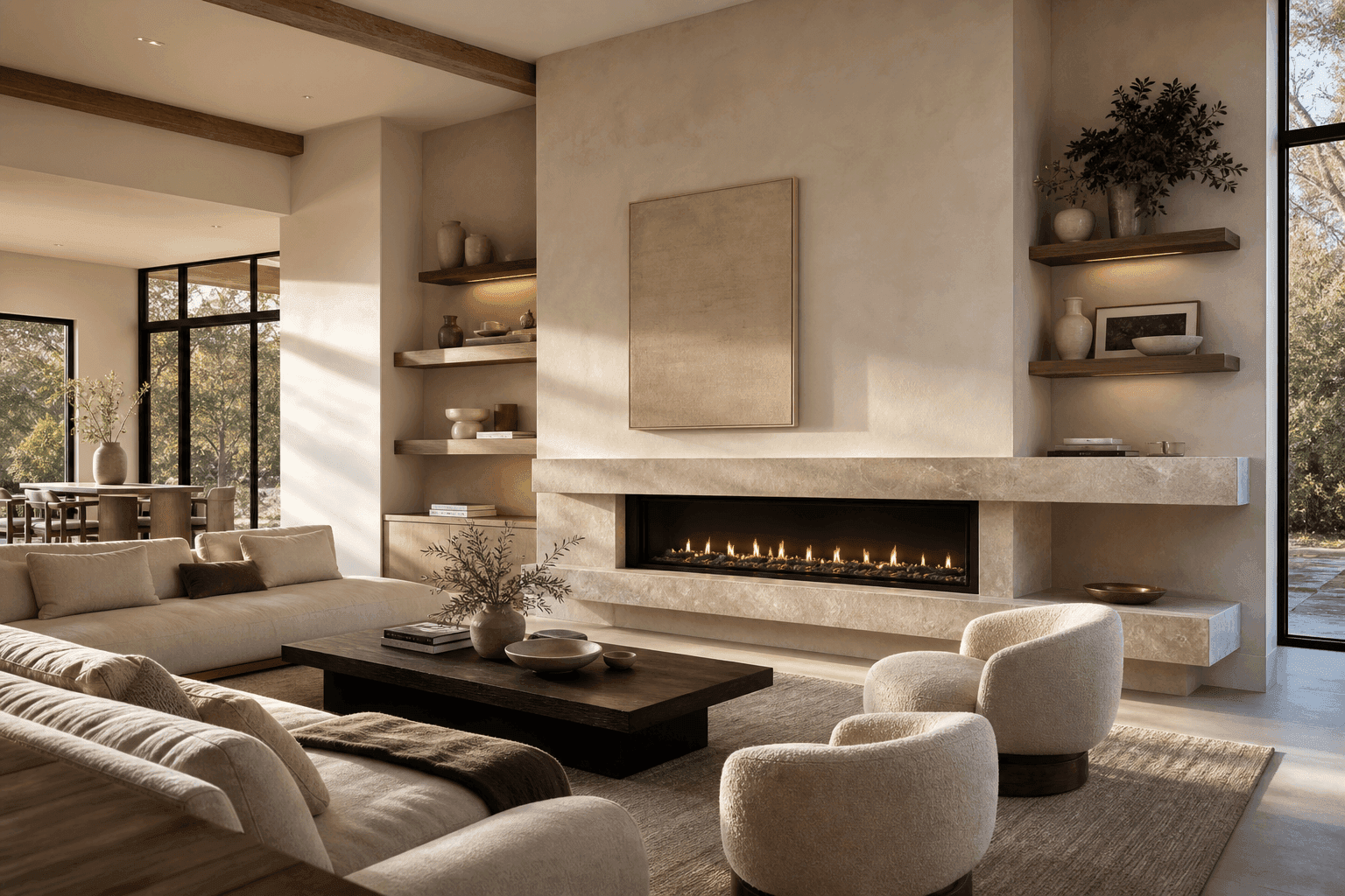 Montgo DelRay Gas Fireplace with Custom Marble Surround