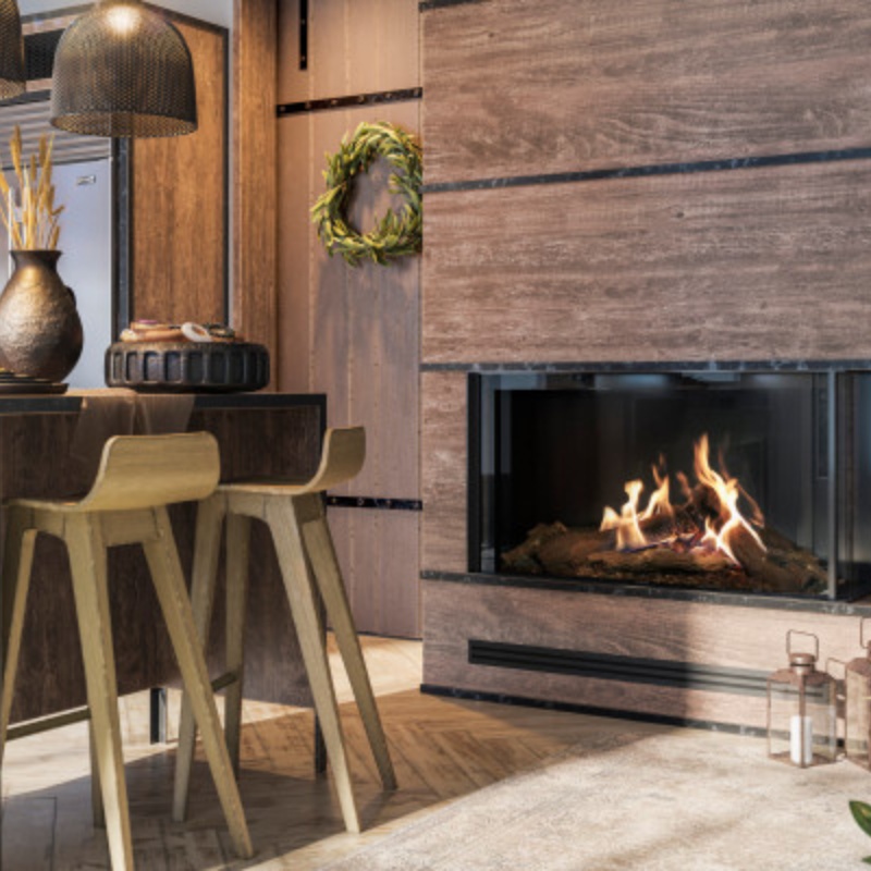 Faber by Glen Dimplex MatriX 4326 Right-Facing Built-In Gas Fireplace