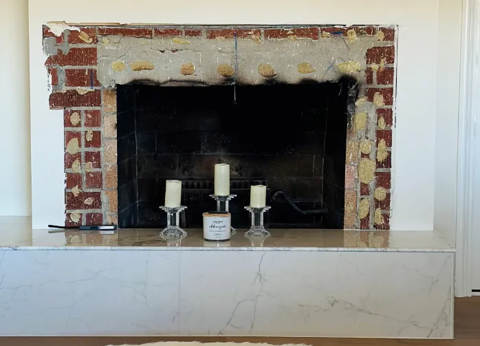 26008 Gosford Picture Frame Stone World Limestone - FP installed by others — Before