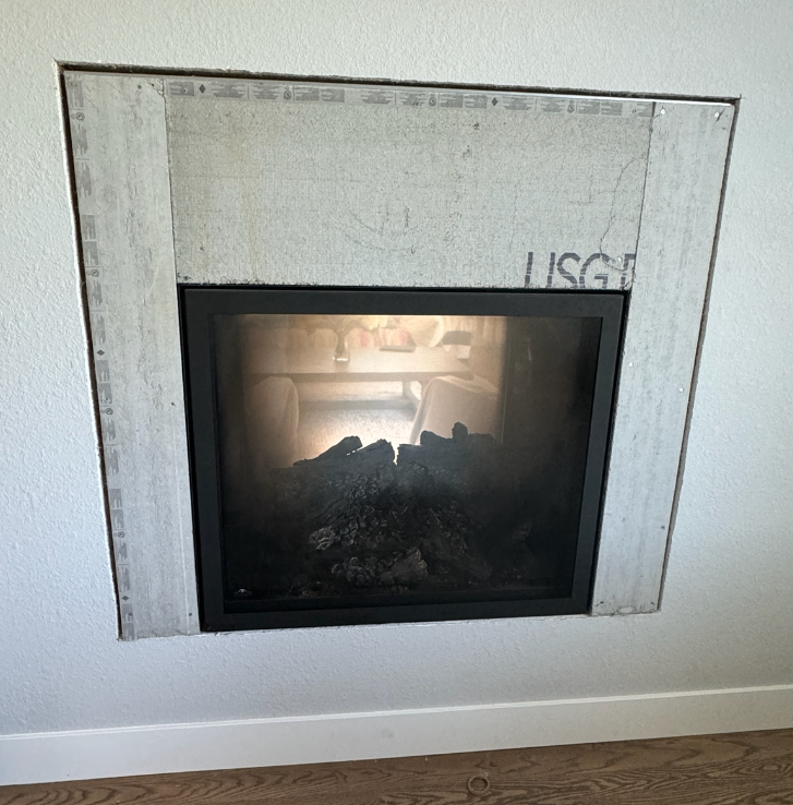 Electric Fireplace — Brick Conversion — Before