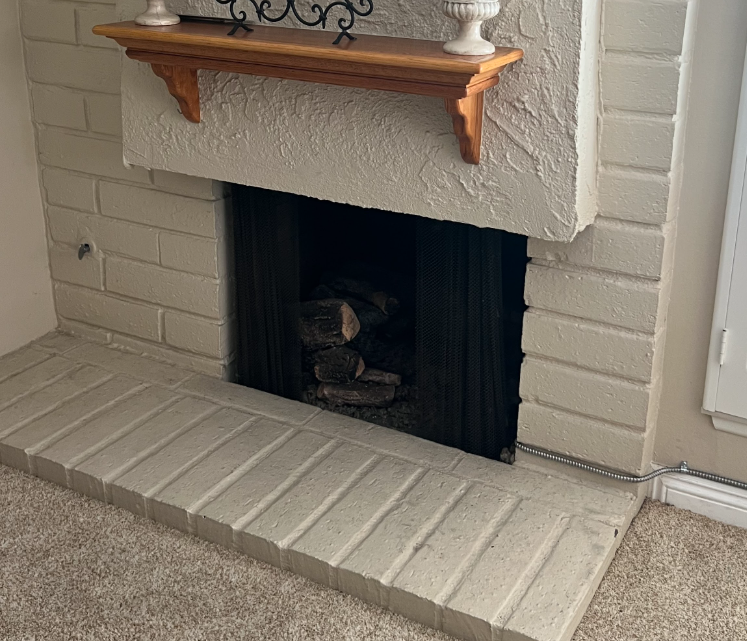 Electric + Traditional Mantel — Before